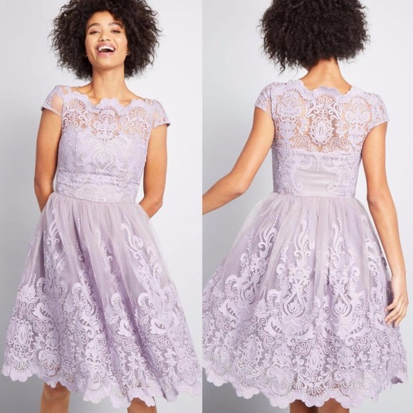 Modcloth Exquisite Elegance Lace Dress Violet NEW - Picture 2 of 8